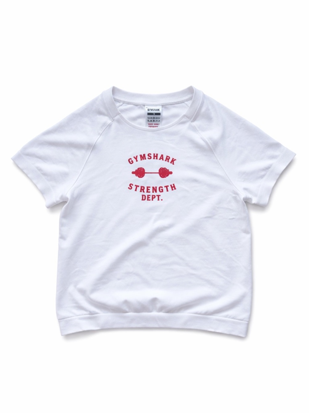 Gymshark White 'Strength Dept.' Crop Tee